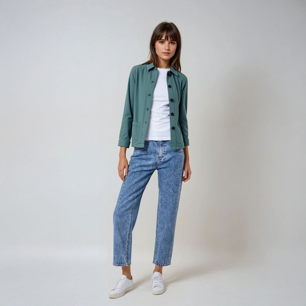 Flore, Jacket in stretch canvas romarin Flore, Jacket in stretch canvas romarin