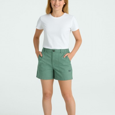 Odet, Short court en toile stretch Romarin