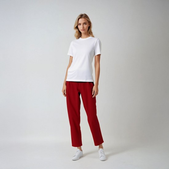 Poupe, Pantacourt coupe droite en toile stretch Femme Le Glazik