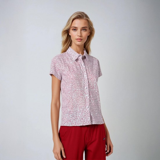 Mia, short-sleeves printed blouse
