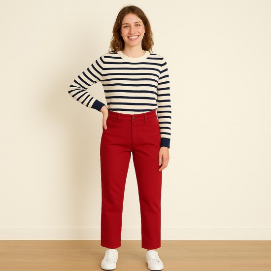 Florilège, Pantalon en toile stretch Kermes