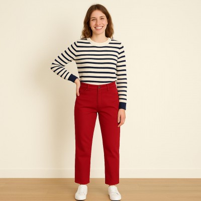 Florilège, Pantalon en toile stretch Kermes