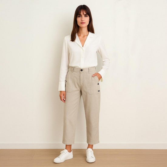Pline, Linen and Cotton naturals capri pants natural