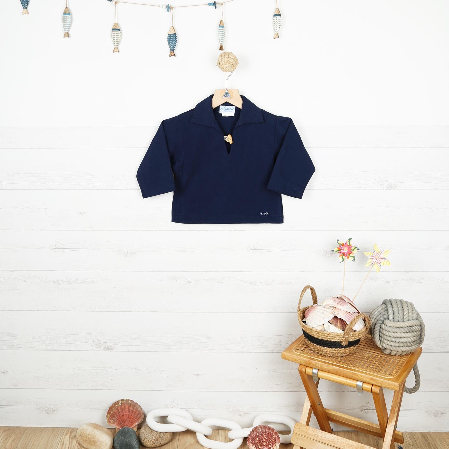 Roseau navy , Vareuse en jersey