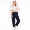 Marykate, short-sleeved Polka-dot blouse in 100% linen