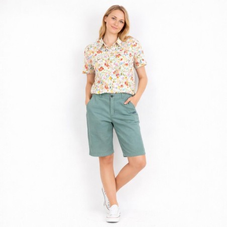 Melya, chemisier floral manches courtes en 100% coton