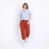 Malidor, chemisier fantaisie manches courtes en 100% coton