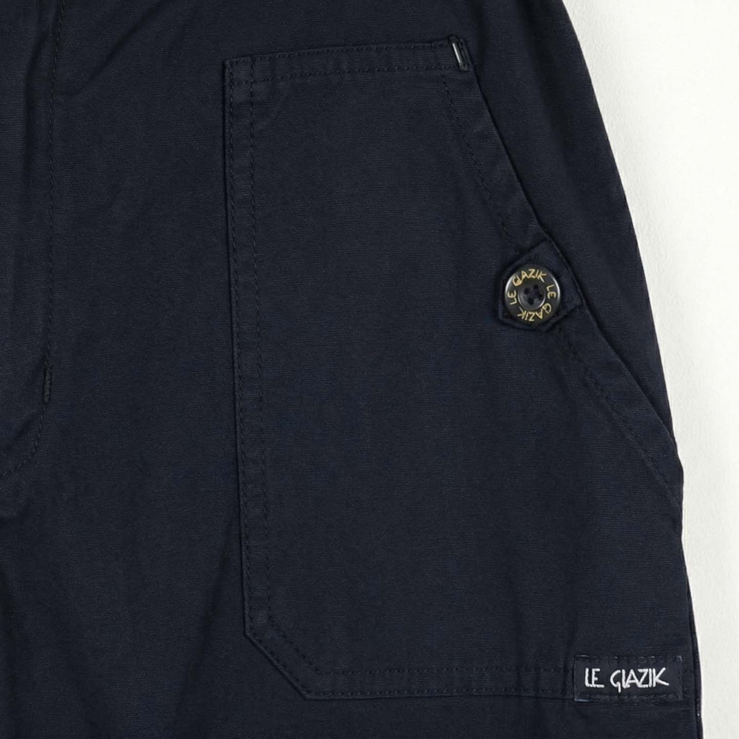 Pinta, Pantacourt femme en toile stretch avec pattes sur poches navy