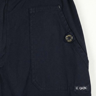 Pinta, Pantacourt femme en toile stretch avec pattes sur poches navy