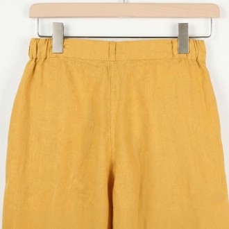 Pline, Pantacourt femme Lin et Coton naturels carambole