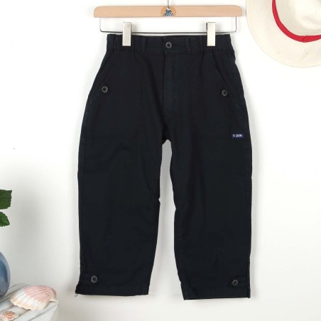Pompadour, Corsaire en toile stretch coton pantacourt navy