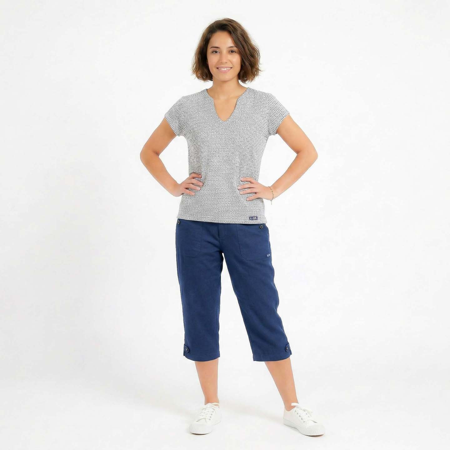Pontoise, Linen/Coton pirate pants encrier