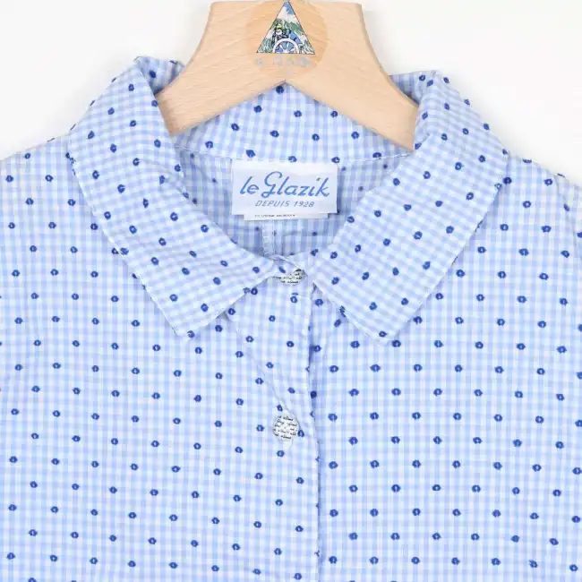 Malidor, short-sleeved fantasy blouse in 100% cotton