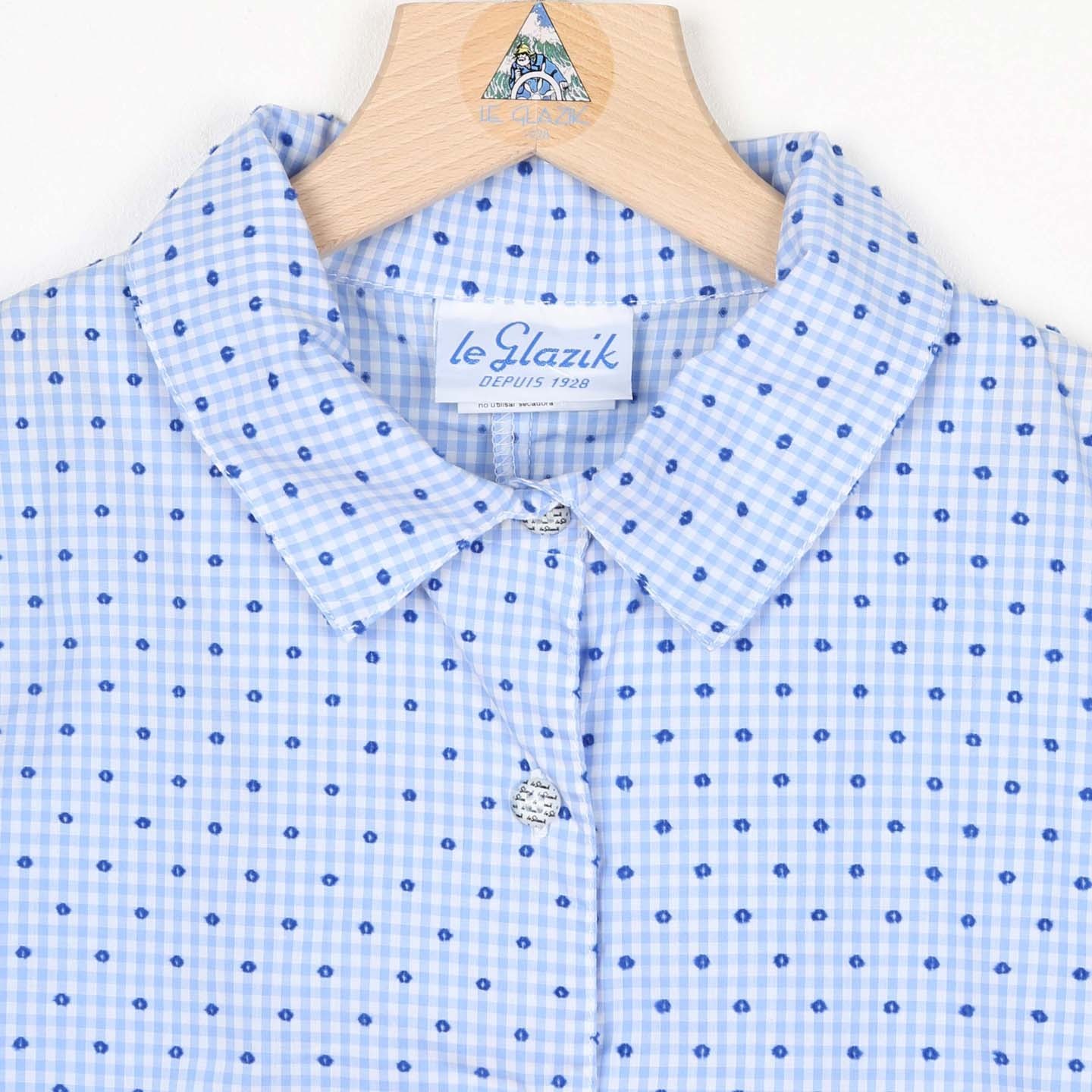Malidor, chemisier fantaisie manches courtes en 100% coton