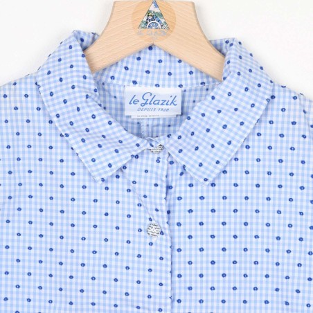 Malidor, chemisier fantaisie manches courtes en 100% coton