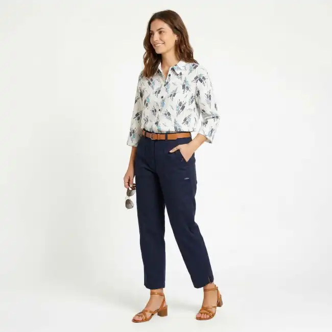 Marilou, 3/4 sleeve shirt in 100% linen