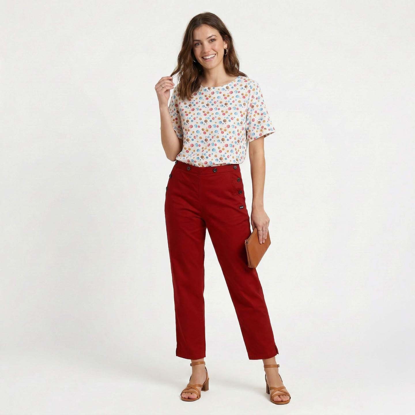 Marykate, blouse à pois 100% lin