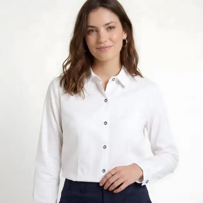 Médicis, Chemisier blanc en coton & elasthane
