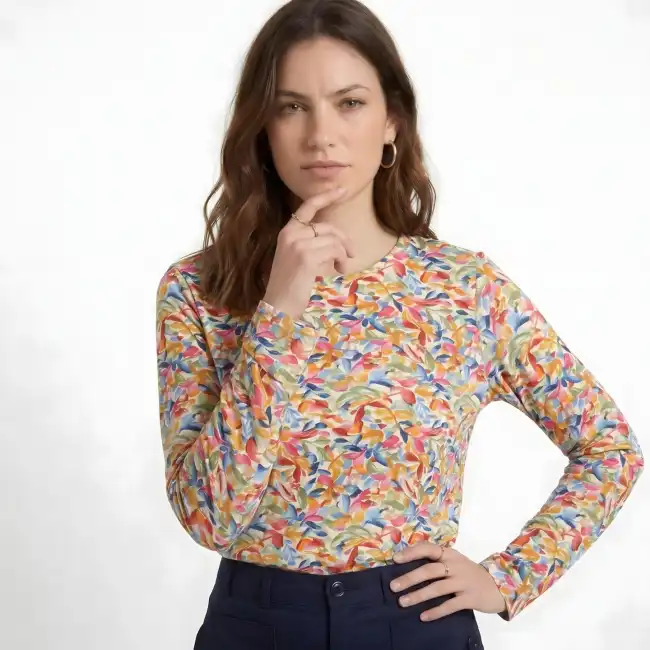 Macahé, T-shirt manches longues en viscose fluide