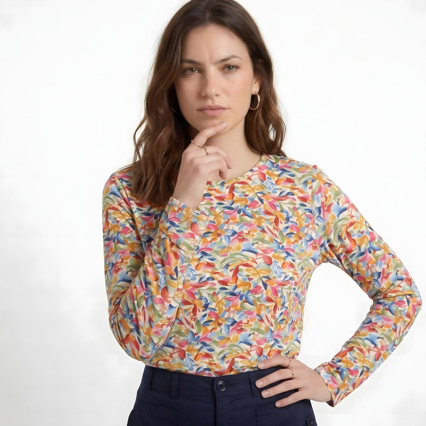 Macahé, T-shirt manches longues en viscose fluide