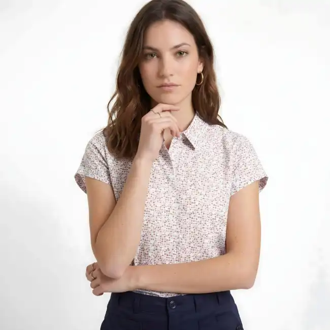 Mia, chemisier imprimé manches courtes