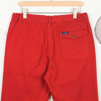 Bernicle, Bermuda homme en toile coton Bio droit rouge