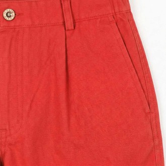Bernicle, Bermuda homme en toile coton Bio droit rouge