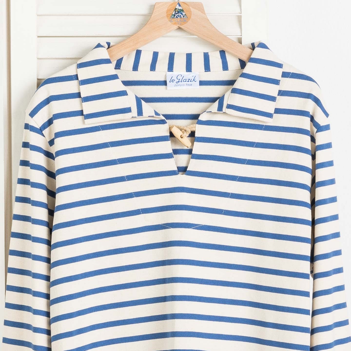 Rosier, Mixed Striped Jersey Smock ecru x indigo