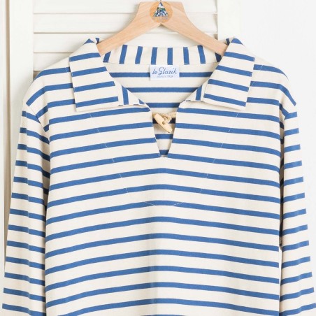 Rosier, Mixed Striped Jersey Smock ecru x indigo