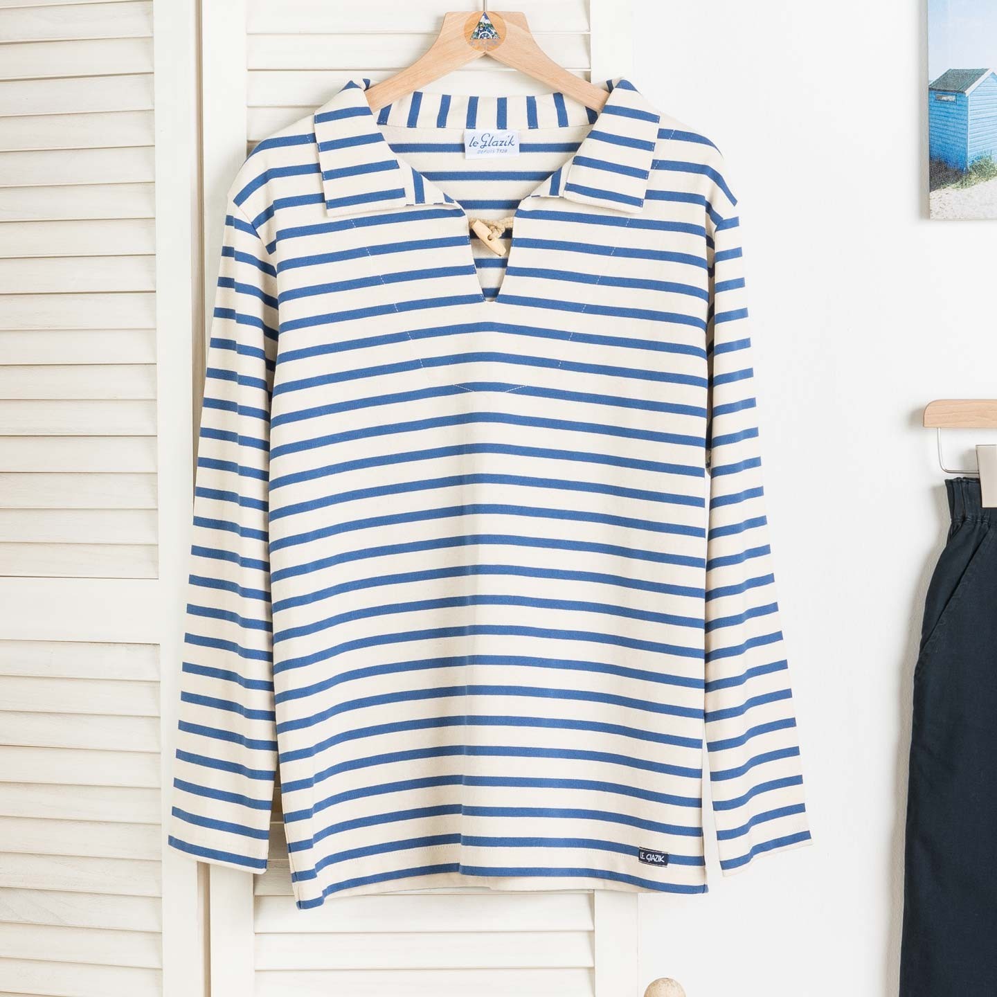 Rosier, Vareuse mixte en Jersey rayé ecru x indigo