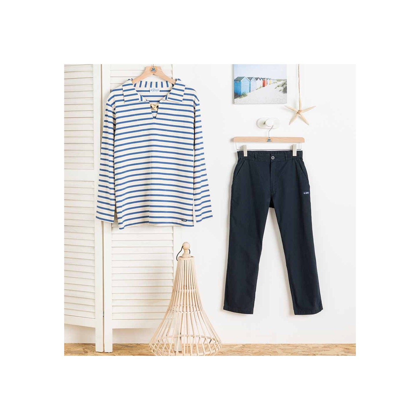 Rosier, Mixed Striped Jersey Smock ecru x indigo