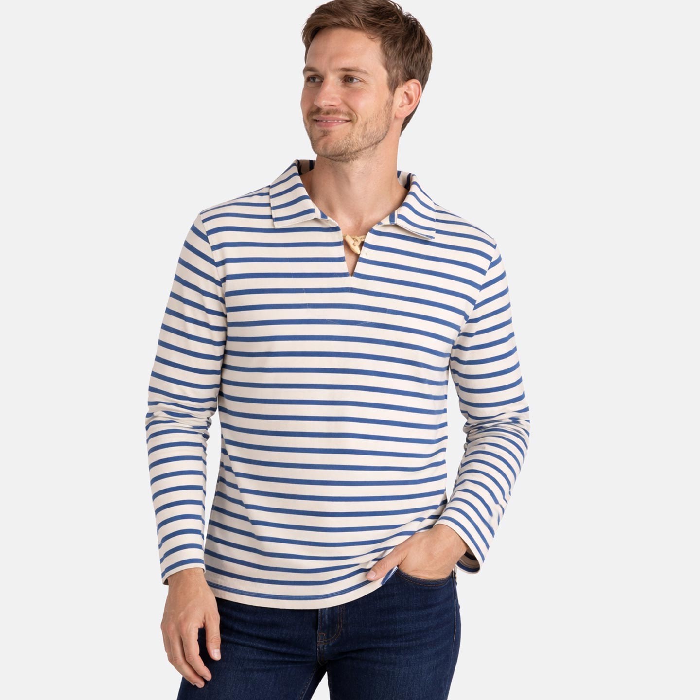 Rosier, Vareuse mixte en Jersey rayé ecru x indigo