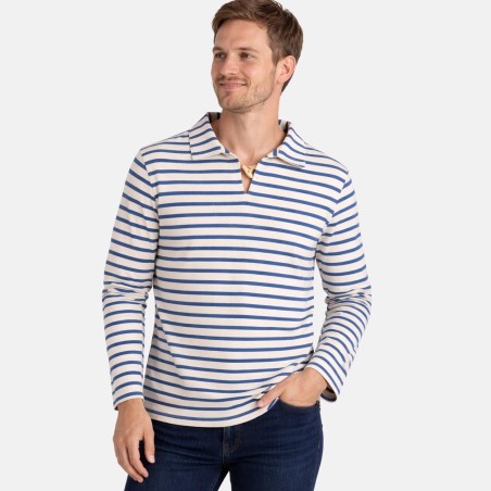 Rosier, Vareuse mixte en Jersey rayé ecru x indigo