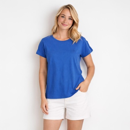 Zéa, T-shirt 100% coton avec logo Le Glazik bleu