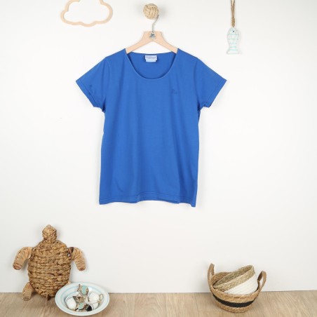 Zéa, T-shirt 100% coton avec logo Le Glazik bleu
