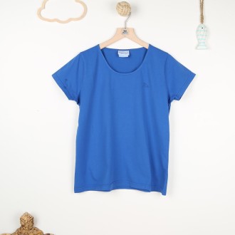 Zéa, T-shirt 100% coton avec logo Le Glazik bleu