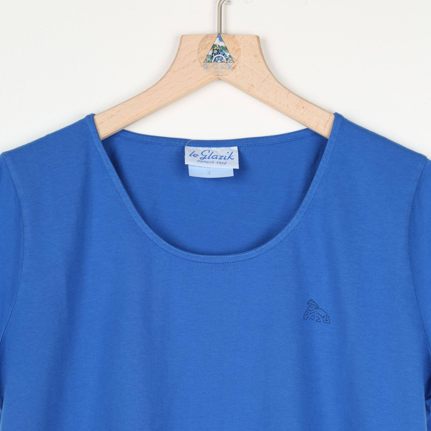 Zéa, T-shirt 100% coton avec logo Le Glazik bleu