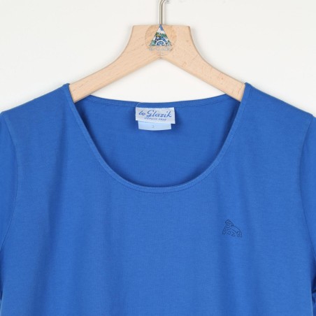 Zéa, T-shirt 100% coton avec logo Le Glazik bleu