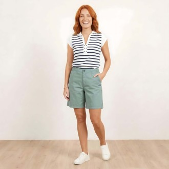 Barre, Bermuda shorts in strecth canvas romarin