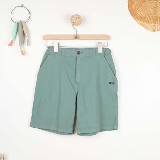 Barre, Bermuda en toile stretch coton romarin
