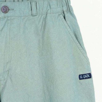 Barre, Bermuda en toile stretch coton romarin