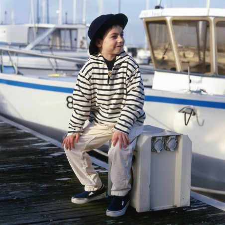 Rosa, Vareuse enfant jersey rayé ecru x marine