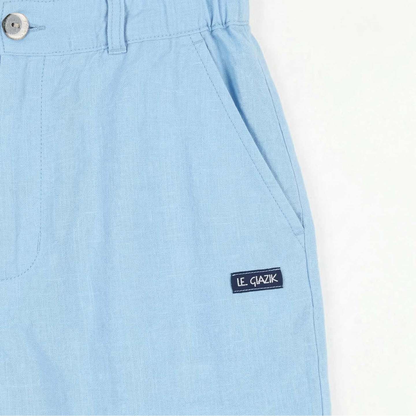 Blain, bermuda en coton & lin femme nuage