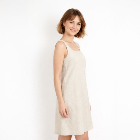 Mirza, linen and cotton sleeveless dress
