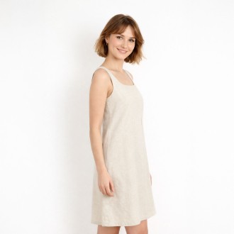 Mirza, Robe sans manche lin et coton naturel
