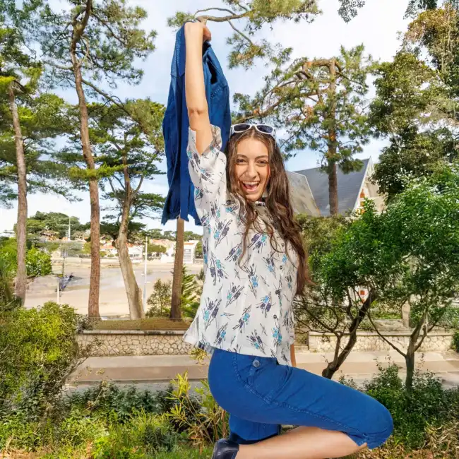 Pontoise, Corsaire pantacourt en Lin/Coton encrier