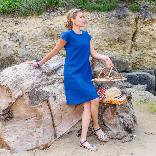 Marjolaine Encrier Robe lin et coton naturel Le Glazik