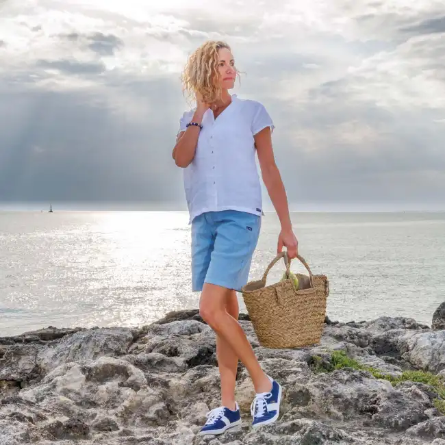 Blain, linen/cotton bermuda shorts women cloud
