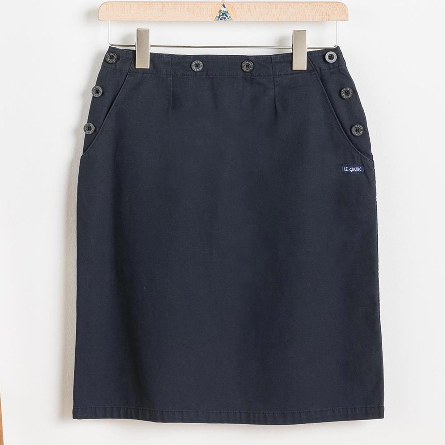 Arz, Jupe à pont en toile stretch navy