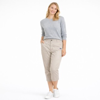 Polynice, pantacourt en tissu stretch satiné